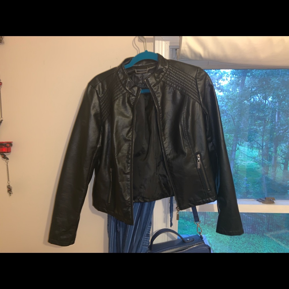 Black leather jacket